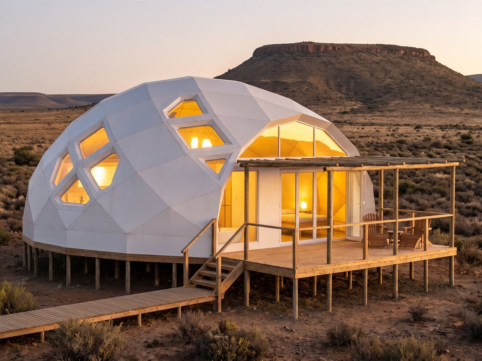DuoZoMetri on a Karoo plain at dusk, design study